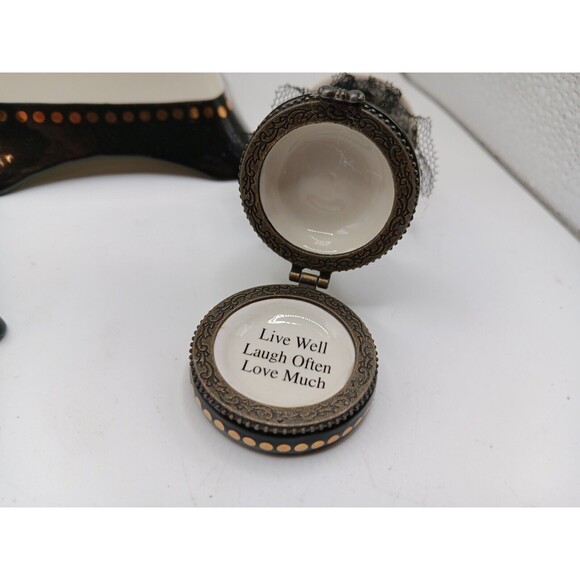 3 Piece Retired Mudpie Pitcher/Vase Trinket Box, Picture Frame Mud Pie Decor - Picture 7 of 15